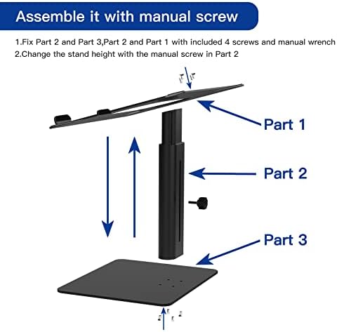 BESIGN LSX6 Computer Holder Stand, Ergonomic Adjustable Notebook Riser for Standing Work, Compatible with Air, Pro, Dell