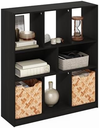Furinno DALY Book Shelf, 8-Cube Bookshelf, Horizontal Cube Storage Organizer Bookcase, 10.9 x 35.4 x 39.4, for Living Ro
