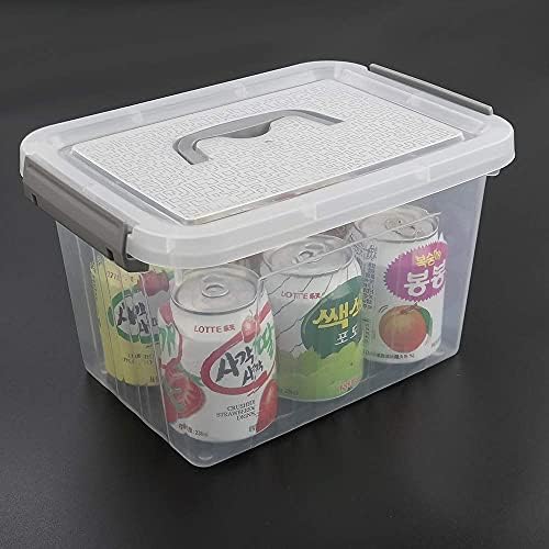 6 Liter Plastic Bins with Lids, Clear Storage Boxes Set of 6