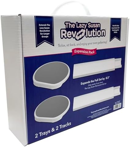Light Gray - Expansion Pack - 2 Straight Tracks and 2 Trays. Does not Work Without the Lazy Susan Revolution Full Set (S