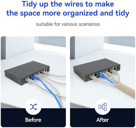 Cable Management, 16FT Wire Management Computer Cord Desk Organizer Protectors from Pets No Chew (Wood Color, 3mm-(1/8")