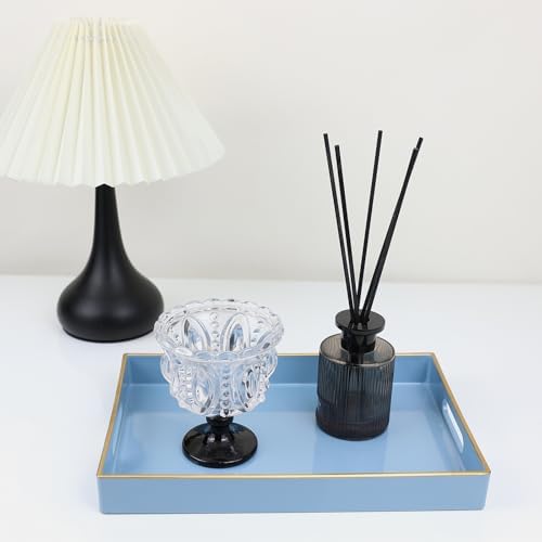 Spsyrine Blue Bathroom Vanity Tray with Handles for Dresser Tops