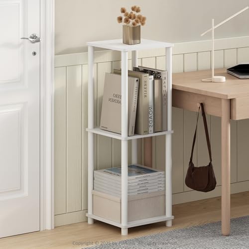Furinno Turn-N-Tube Set of 2, Book Shelf, Stackable Bookshelf, Bookcase with Easy Assembly, 13.4 x 13.4 x 20, for Living