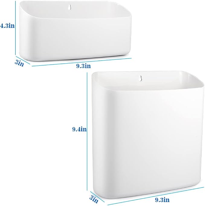Picowe Magnetic Laundry Storage, 2 Pack Lint Holder Bin for Laundry Room, Space-Saving Trash Container Hanging on Dryer, Washer or Wall Mount Trash Bin (Gray White)