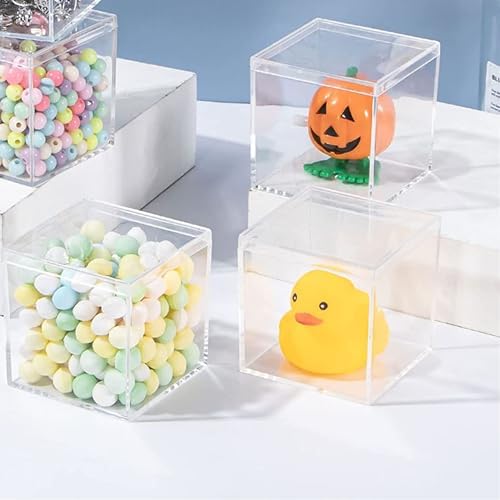 24-Pack Acrylic Square Cube Clear Storage Box,2.95 x 2.95 x 2.95 Inch