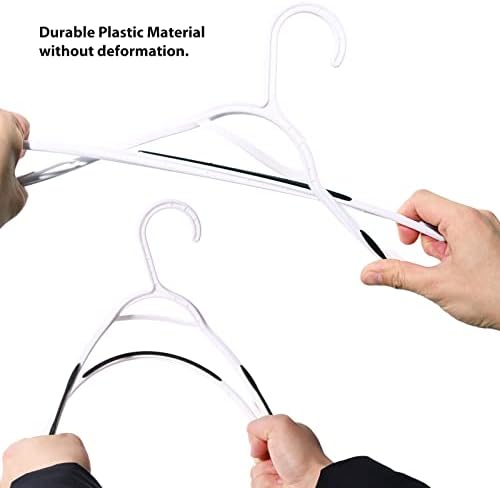 Plastic Clothes Hangers 30 Pack, Hangers with Grip Black