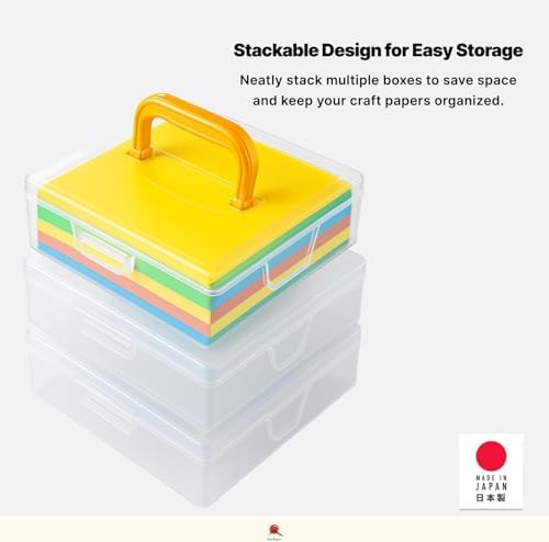 JapanBargain, Japanese Origami Paper Storage Box, Fits 6-inch Folding Paper up to 400 Sheets, Clear Plastic Craft Organi