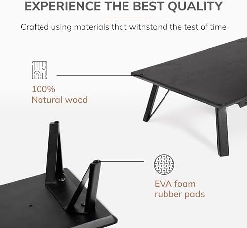 Anji Mountain Monitor Stand for Desk - Desktop Organizer & Laptop Riser, Ergonomic Monitor Riser, Space-Saving, Durable,
