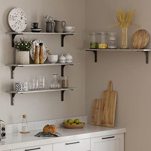 DINZI LVJ Long Wall Shelves, 39.4Inch Wooden Wall Mounted Shelves, Set of 2