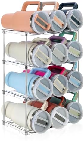 Sbosbo Water Bottle Organizer for Stanley 40 oz Tumbler, Stackable Water Bottle Holder for Kitchen Fridge Cabinet Organi