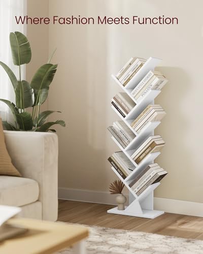 VASAGLE Tree Bookshelf, 9 Tiers, 15 x 7.9 x 45.4 Inches
