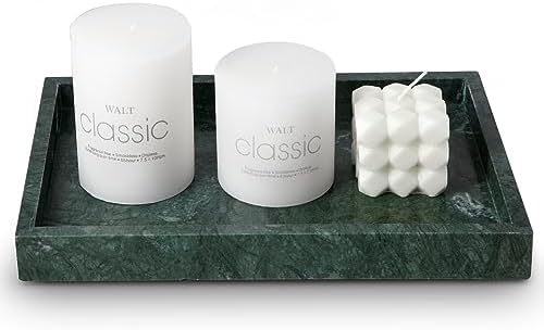 Elegant Green Marble Tray for Bathroom, 12" x 8" x 1.2" Natural Marble Serving Tray for Kitchen & Home Decor – Natural M