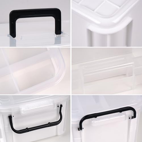 2-Tier Medicine Organizer - Plastic Portable Storage Box with Handle White