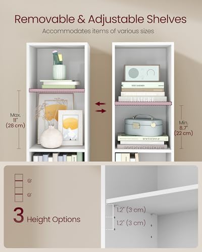 VASAGLE Bookshelf, 4-Tier Bookcase, 11.8 x 9.5 x 41.7 Inches