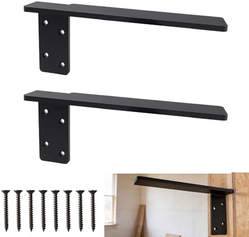 2 Pack 12" Free Hanging Side Wall Floating Shelf Bracket