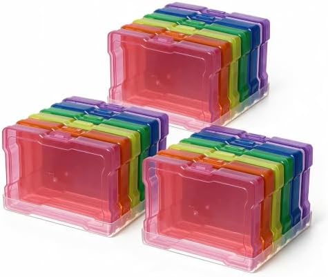 novelinks 6 Pcs 4"x6" Plastic Photo Storage Boxes with Tray (Color 3Pack)