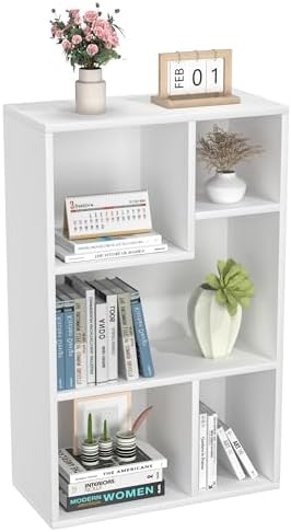 VECELO Cubby Storage Organizer Bookcase, Open Cube Display Shelf Cabinet, Freestanding Multicompartment Bookshelf for De
