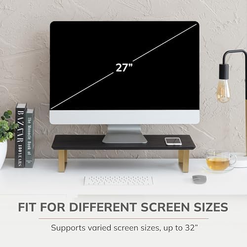 Anji Mountain Monitor Stand for Desk - Desktop Organizer & Laptop Riser, Ergonomic Monitor Riser, Space-Saving, Durable,