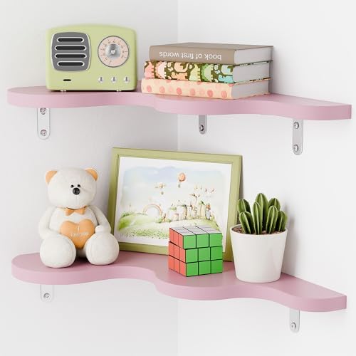 Cute Cloud Shelves, Wavy Floating Corner Shelf, Cute Corner Wall Shelves for Nursery Decor, Cloud Shelf for Bedroom,Livi
