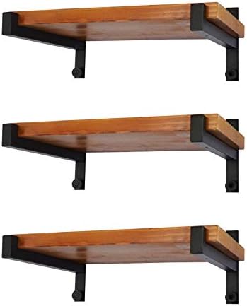EZYDECOR 6 Pack Heavy Duty Shelf Brackets with Lip 8 Inch Black