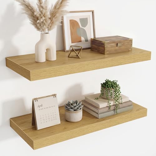 24 Inch Floating Shelves for Wall Decor,9.3" Deep Floating Shelf Wall Book Shelves,Large Display Storage Shelf,Wall Moun