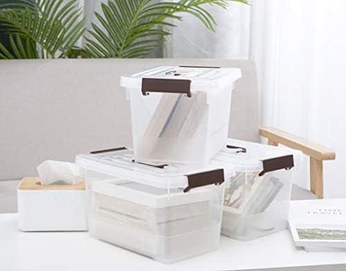 8 Packs Clear Plastic Storage Bins with Lids/Handle, 7 Quart Storage Latch Organize Boxs, Stackable Storage Containers f