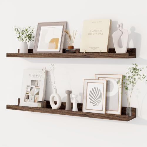 Dreamland Picture Ledge Shelf for Wall, Floating Shelves Set of 2,30 inch Long Floating Shelves with Lip for Living Room