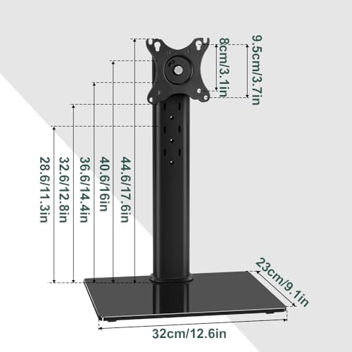 BFTOU Monitor Stand for 13"–32" Screens Swivel Computer Monitor Holder Freestanding 5 Height Adjustable TV Stand VESA 80
