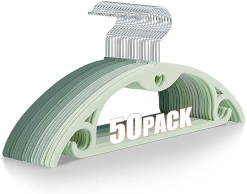 Velvet Hangers Felt Clothes Hangers 50 Pack Green Multi