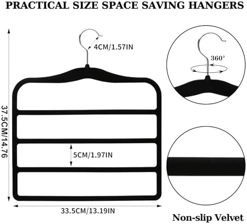 Closet Organizers and Storage, 2 Pack Pants-Hanger-Space-Saving
