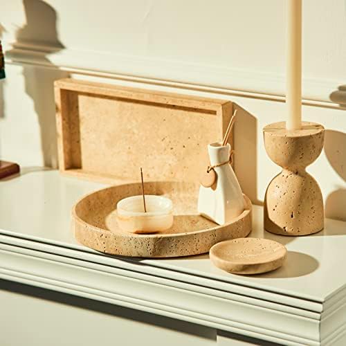 Italian 100% Marble Vanity Tray (12x6in), Counter Organizer for Bathroom, Kitchen, Dresser, Coffee Table, Serving & Deco
