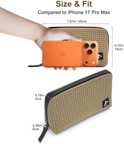 simtoper Small Electronics Organizer Travel Case – Slim Travel Cable Pouch for Small Tech Accessories, Cords, Chargers, 