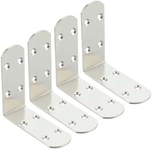 Alise 4 Pcs L Brackets 3.94X3.94 in, Corner Brackets for Wood Furniture