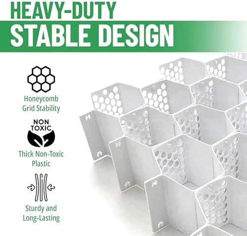 Evelots 2-Pack Honeycomb Drawer Organizers, 56 Cells, Expandable, White