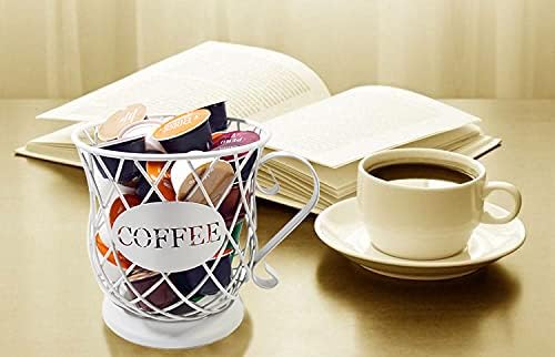 Coffee Pod Holder Mug Shape Multi Use K Cup Holder Coffee Station organizer Storage Wire Basket Food Storage for Counter