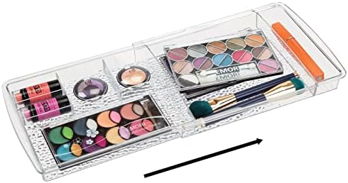 mDesign Expandable Makeup Organizer for Bathroom Drawers, Vanities, Countertops: Organize Makeup Brushes, Eyeshadow Pale