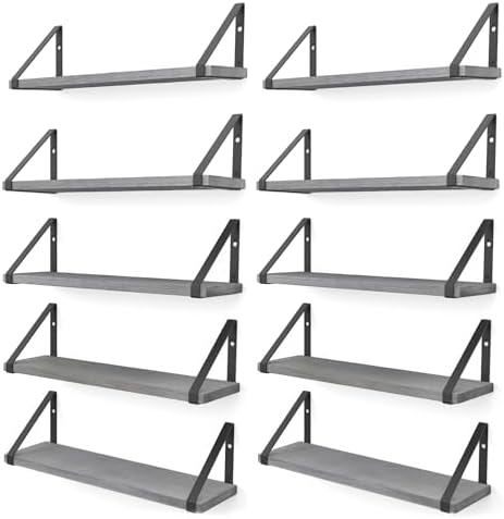 Wallniture Ponza 17'' x 4.5'' Floating Wall Shelf Bathroom, Small Wood Book Shelves for Wall Storage, Wall Mounted Shelf