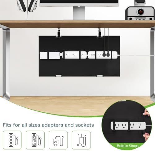 KEEGH No Drill Under Desk Cable Organizer, 30 inch Cord Management