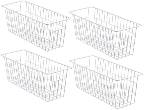 iPEGTOP Freezer Baskets, Set of 4 Farmhouse Metal Wire Basket Freezer Storage Wire Baskets Organizer Wire Storage Basket