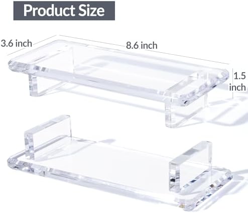 Chivalral Clear Acrylic Bathroom Counter Tray, Small 8.6 x 3.6 x 1.5 inch