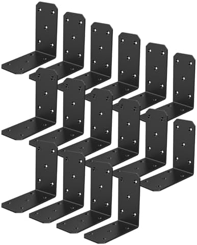 5"×5"×2.5" Corner L Brackets, 90 Degree Corner Brace, Black-16PCS