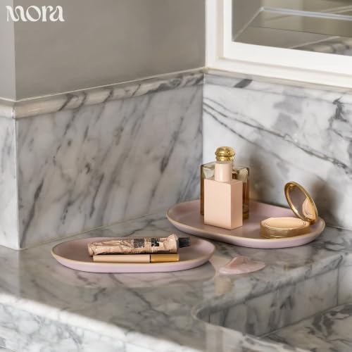 Mora Ceramic Decorative Tray - 10.6in Dish for Jewelry, Soap Dispenser, Perfume, Makeup, Accessories, Candle, in the Bat