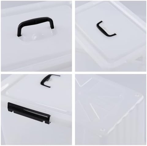 Wekioger 22 Quart Plastic Latching Container Box with Lid, Set of 4, Clear