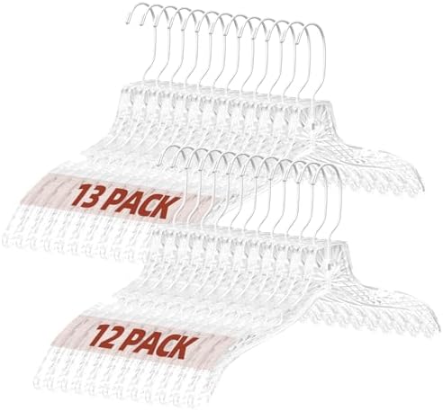 Clear Crystal Plastic Hangers 25 Pack, Heavy Duty Clothes Hangers