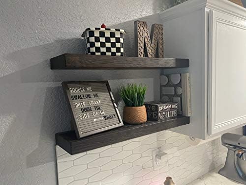 joelsantiques x2 30 inch Wooden Floating Shelves for Wall - 30x6x2 in, High End Solid Natural Wood, Heavy Duty Bracket, 