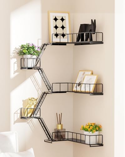 Fire Escape Wall Shelf, Modern City Style Corner Wall Ladder Shelves, Metal Action Figures Display Floating Shelf, New Y