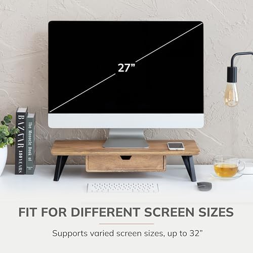 Anji Mountain Monitor Stand for Desk - Desktop Organizer & Laptop Riser, Ergonomic Monitor Riser, Space-Saving, Durable,