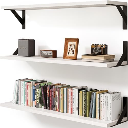 Floating Shelves for Wall, Wall Mount Book Shelf, Hanging Shelves, Wall Bookshelf for Bedroom, Office, Living Room
