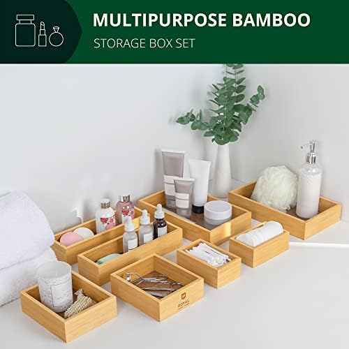 ROYAL CRAFT WOOD Bamboo Jewelry Organizer Box & Chests Set - Versatile Storage Solution for Makeup, Jewelry, and Bathroo