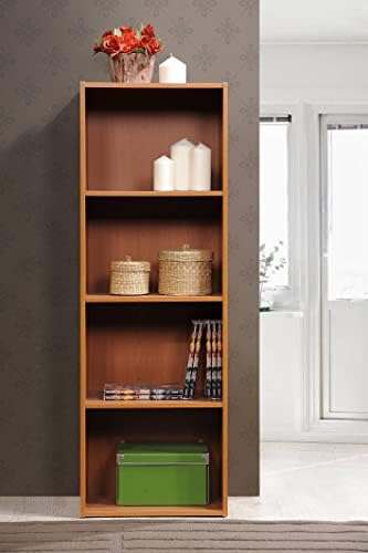 Hodedah 4-Shelf Bookcase in Cherry